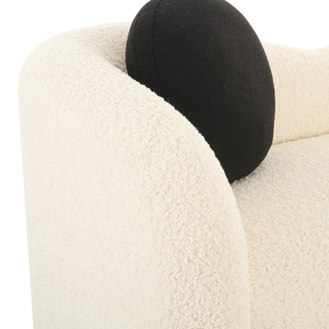 Leonie Beige Faux Shearling 84" Sofa Model: TOV-L68962