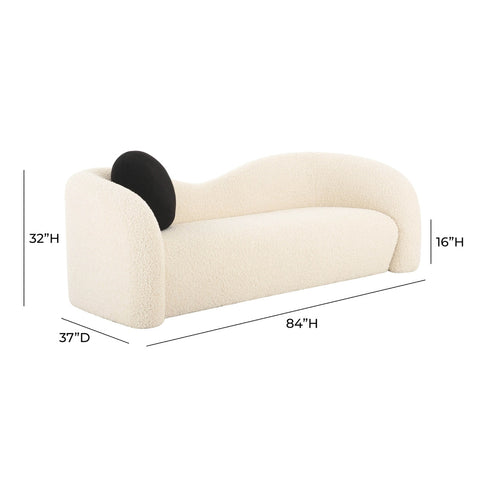 Leonie Beige Faux Shearling 84" Sofa Model: TOV-L68962