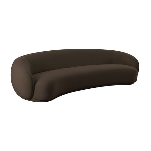 Kendall Chocolate Brown Velvet 120 Inch Sofa Model: TOV-L69005