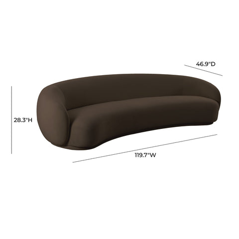 Kendall Chocolate Brown Velvet 120 Inch Sofa Model: TOV-L69005