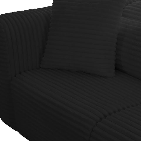 Tarra Fluffy Oversized Black Corduroy Modular RAF Sectional Model: TOV-L69006-L69010