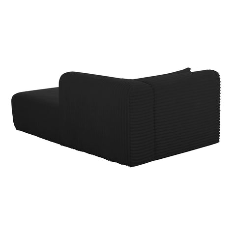 Tarra Fluffy Oversized Black Corduroy Modular RAF Chaise Model: TOV-L69006