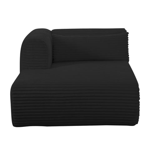 Tarra Fluffy Oversized Black Corduroy Modular LAF Chaise Model: TOV-L69007