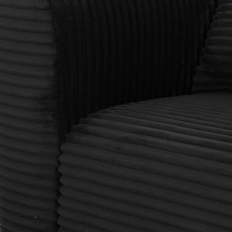 Tarra Fluffy Oversized Black Corduroy Modular LAF Corner Chair Model: TOV-L69010