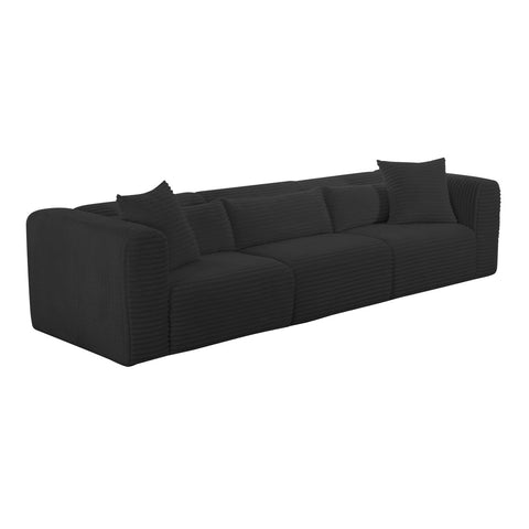 Tarra Fluffy Oversized Black Corduroy Modular Sofa Model: TOV-L69012