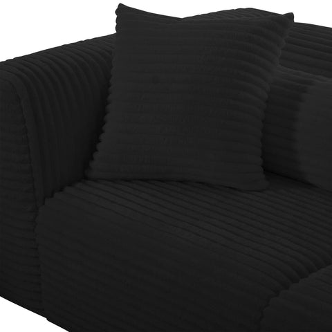 Tarra Fluffy Oversized Black Corduroy Modular Loveseat Model: TOV-L69013