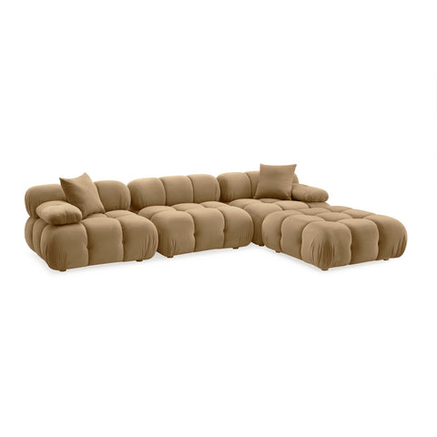 Calliope Cafe Au Lait Performance Velvet 4-piece Modular Sectional Model: TOV-L69017-SEC