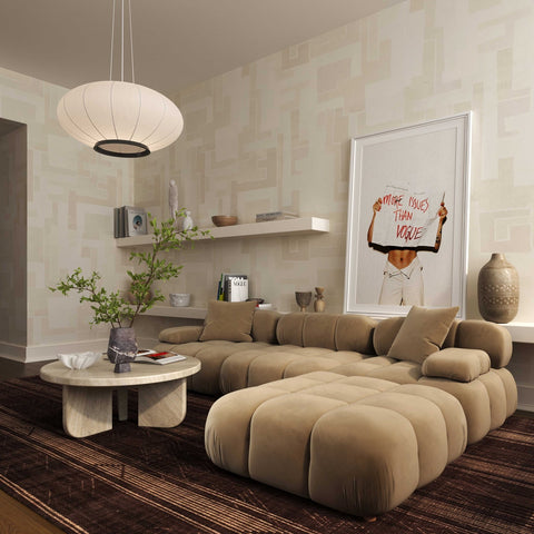 Calliope Cafe Au Lait Performance Velvet 4-piece Modular Sectional Model: TOV-L69017-SEC