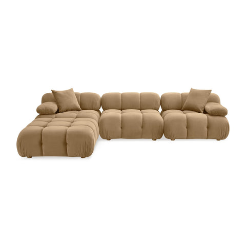 Calliope Cafe Au Lait Performance Velvet 4-piece Modular Sectional Model: TOV-L69017-SEC
