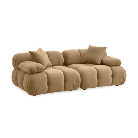 Calliope Cafe Au Lait Performance Velvet Modular Loveseat Model: TOV-L69018