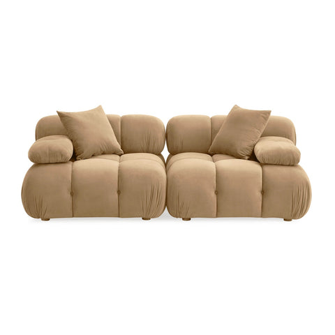 Calliope Cafe Au Lait Performance Velvet Modular Loveseat Model: TOV-L69018