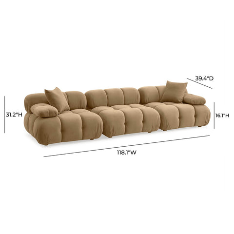 Calliope Cafe Au Lait Performance Velvet Modular Sofa Model: TOV-L69019