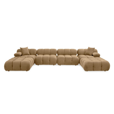 Calliope Cafe Au Lait Performance Velvet 6-piece Modular U-Sectional Model: TOV-L69020-SEC