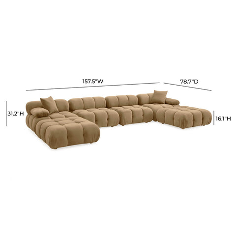 Calliope Cafe Au Lait Performance Velvet 6-piece Modular U-Sectional Model: TOV-L69020-SEC