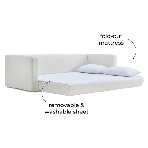 Ryan Cream Boucle Sofa Bed Model: TOV-L69025