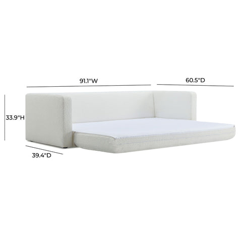 Ryan Cream Boucle Sofa Bed Model: TOV-L69025