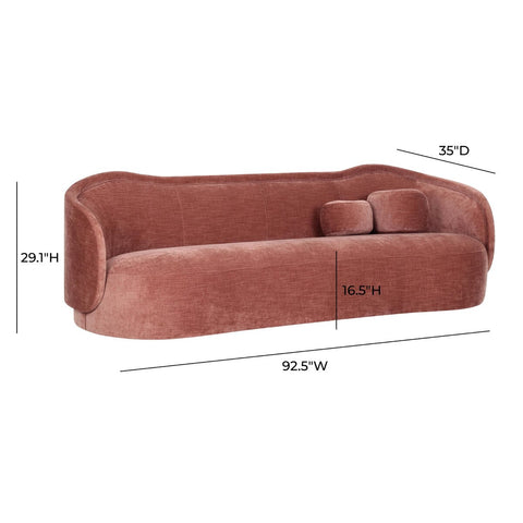 Circe Mauve Textured Velvet Sofa Model: TOV-L69060