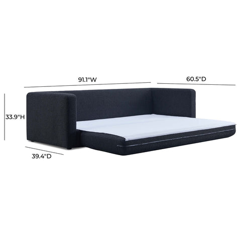 Ryan Black Boucle Sofa Bed Model: TOV-L69061