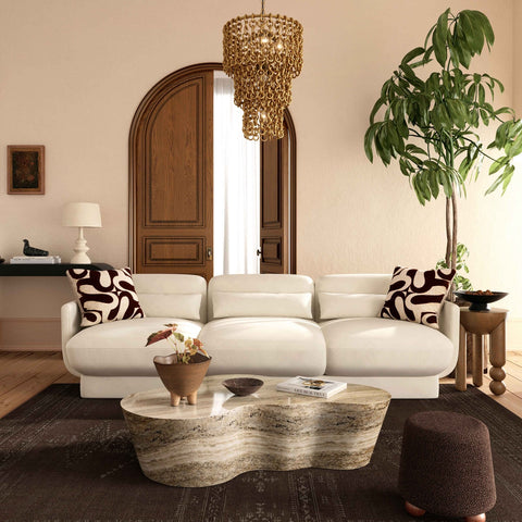 Azalea Cream Velvet Sofa Model: TOV-L69076