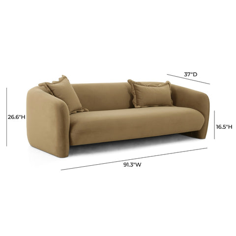 Lou Cafe Au Lait Performance Velvet Sofa Model: TOV-L69089