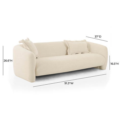 Lou Sandstone Textured Fabric Sofa Model: TOV-L69090