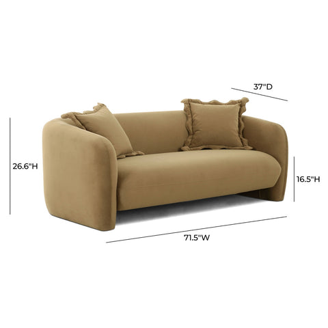 Lou Cafe Au Lait Performance Velvet Loveseat Model: TOV-L69091