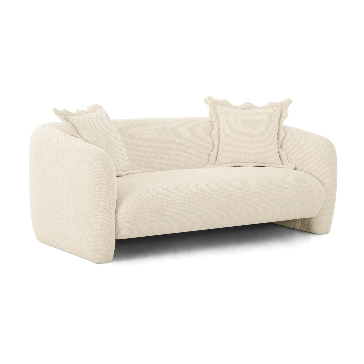 Lou Sandstone Textured Fabric Loveseat Model: TOV-L69092