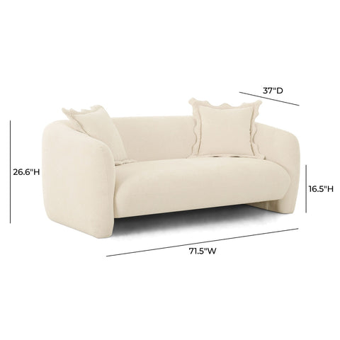 Lou Sandstone Textured Fabric Loveseat Model: TOV-L69092