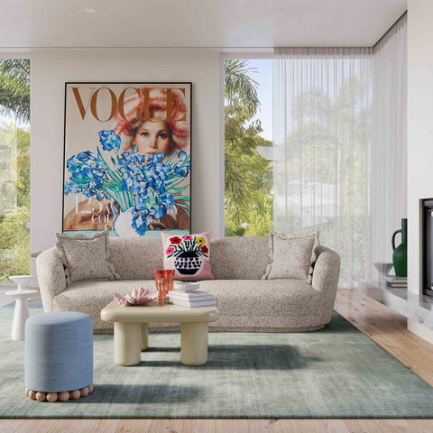 Marion Two-Tone Textured Boucle Loveseat - RAF Model: TOV-L69093-RAF