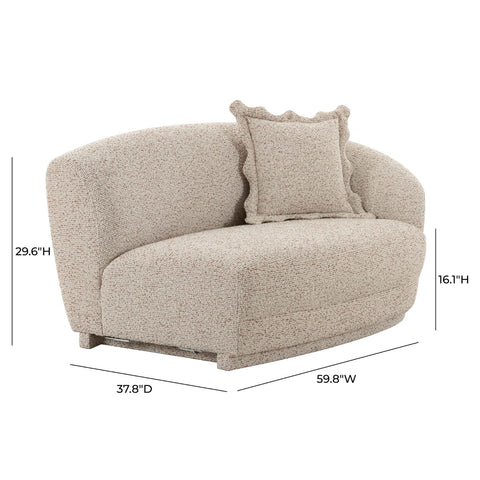 Marion Two-Tone Textured Boucle Loveseat - RAF Model: TOV-L69093-RAF