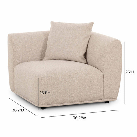 Sylvie Cream Boucle Corner Chair Model: TOV-L69096