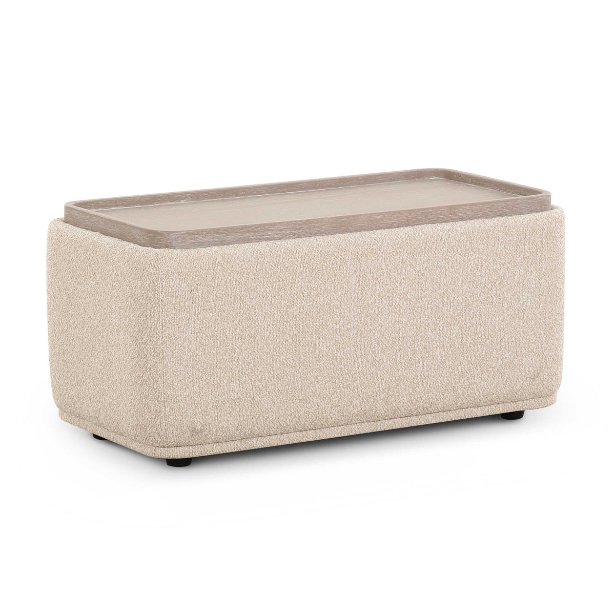 Sylvie Cream Boucle Ottoman Table Model: TOV-L69097