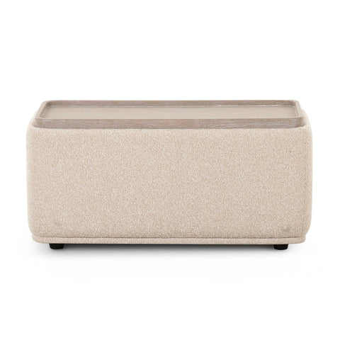Sylvie Cream Boucle Ottoman Table Model: TOV-L69097