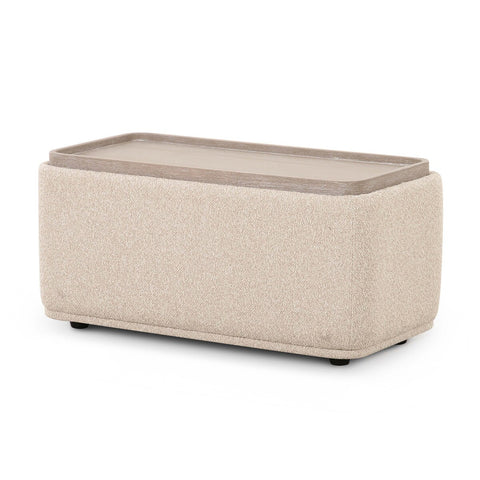 Sylvie Cream Boucle Ottoman Table Model: TOV-L69097