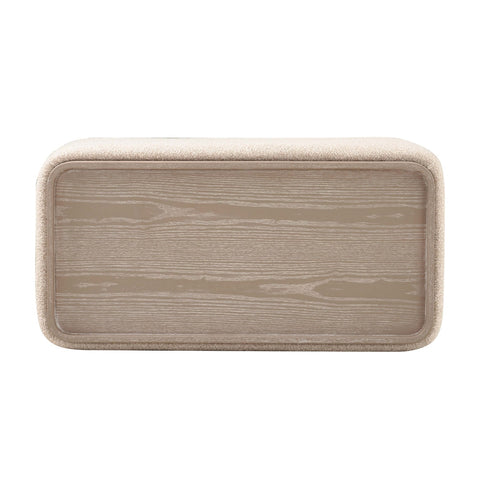 Sylvie Cream Boucle Ottoman Table Model: TOV-L69097