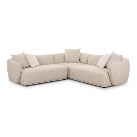 Sylvie Cream Boucle 3-Piece Sectional Model: TOV-L69098-SEC