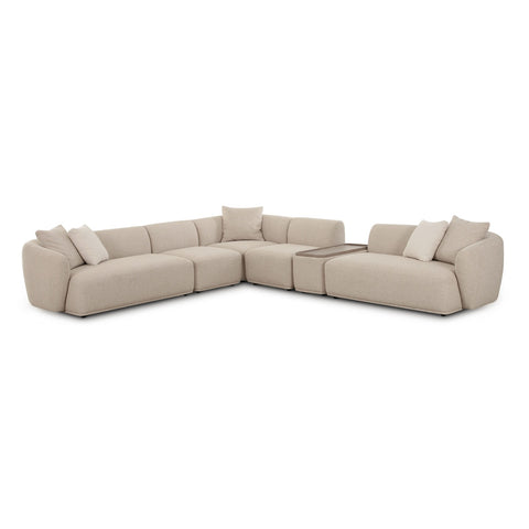 Sylvie Cream Boucle 6-Piece Large Sectional Model: TOV-L69098-SEC1