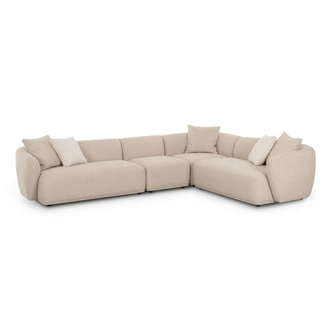 Sylvie Cream Boucle 4-Piece Sectional Model: TOV-L69098-SEC2