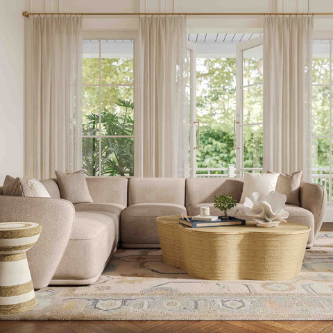 Sylvie Cream Boucle 4-Piece Sectional Model: TOV-L69098-SEC2