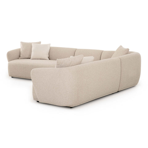 Sylvie Cream Boucle 4-Piece Sectional Model: TOV-L69098-SEC2