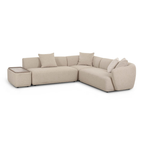Sylvie Cream Boucle 4-Piece Left Chaise Sectional Model: TOV-L69099-LAF