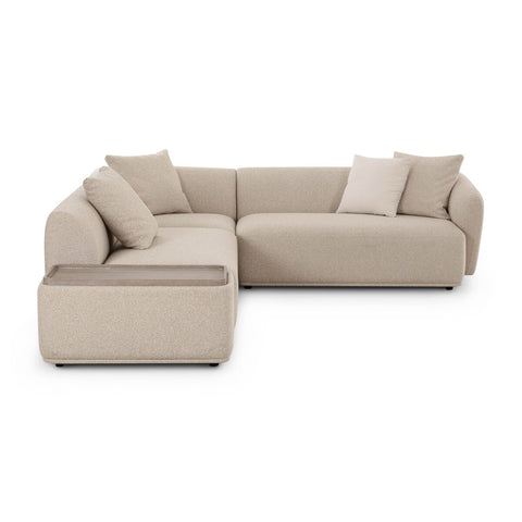 Sylvie Cream Boucle 4-Piece Left Chaise Sectional Model: TOV-L69099-LAF