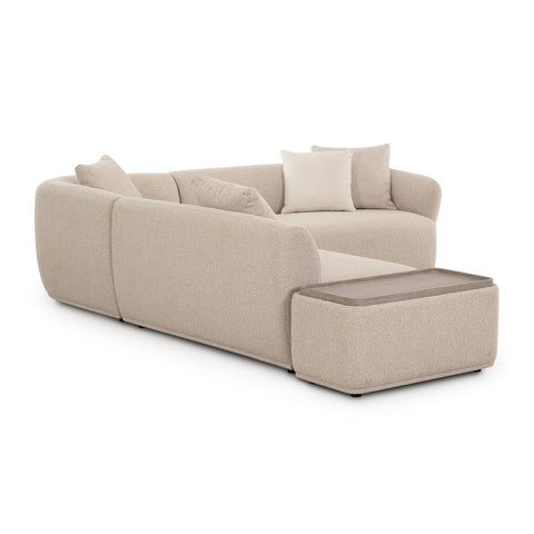 Sylvie Cream Boucle 4-Piece Left Chaise Sectional Model: TOV-L69099-LAF