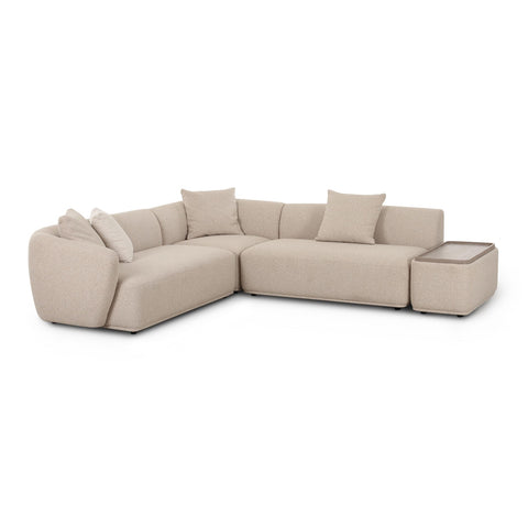 Sylvie Cream Boucle 4-Piece Right Chaise Sectional Model: TOV-L69099-RAF