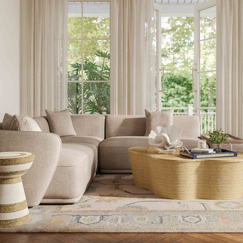 Sylvie Cream Boucle 4-Piece Right Chaise Sectional Model: TOV-L69099-RAF