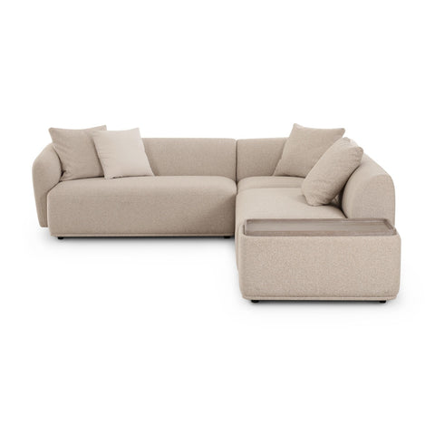 Sylvie Cream Boucle 4-Piece Right Chaise Sectional Model: TOV-L69099-RAF