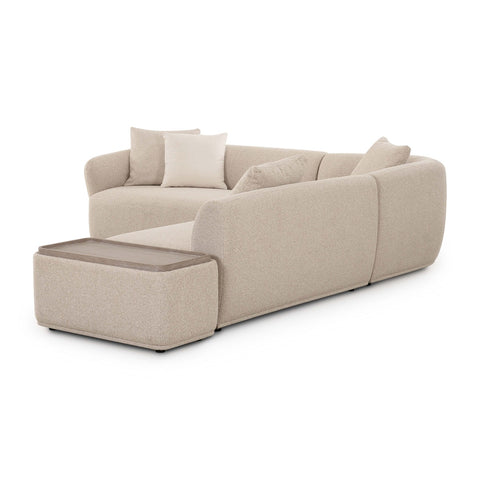 Sylvie Cream Boucle 4-Piece Right Chaise Sectional Model: TOV-L69099-RAF