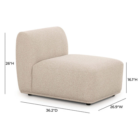Sylvie Cream Boucle Armless 1-Seater Model: TOV-L69100