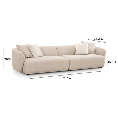 Sylvie Cream Boucle 4-Seater Sofa Model: TOV-L69101