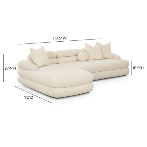Lulu Cream Boucle Modular LAF Sectional Model: TOV-L69117-SEC-LAF